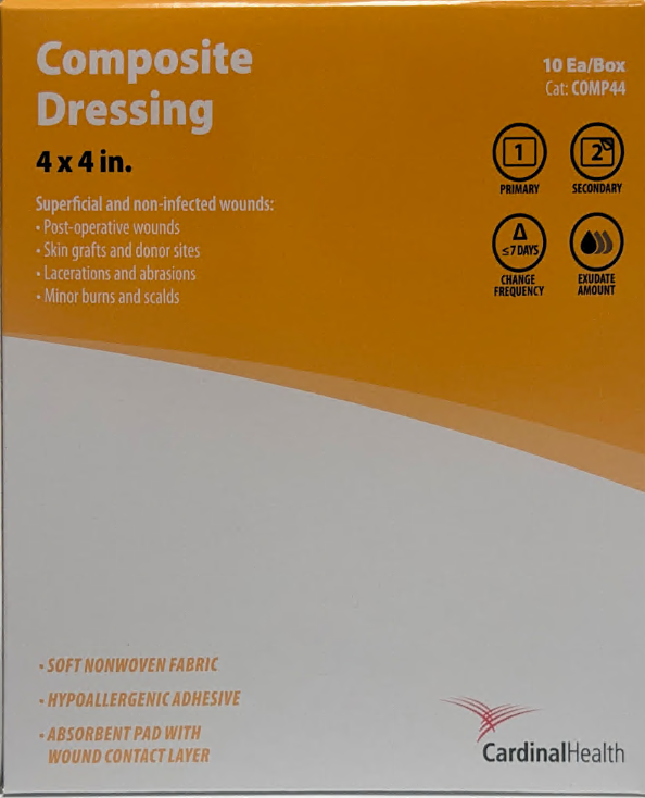 Cardinal Health Composite Dressing 4X 4 10/BOX – Diabetic Solutions PR