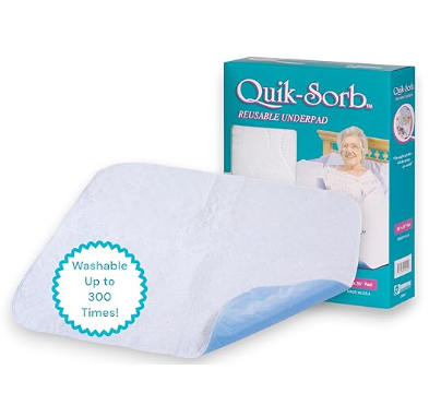 Essential Medical Supply Quik-Sorb 30" x 35" Quilted Birdseye Cotton Reusable Underpad - Waterproof