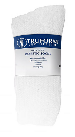 Diabetic Socks Truform White, Loose Fit (Pack of 3)
