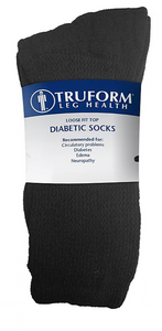 Diabetic Socks Truform Black, Loose Fit (Pack of 3)