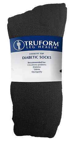 Diabetic Socks Truform Black, Loose Fit (Pack of 3)