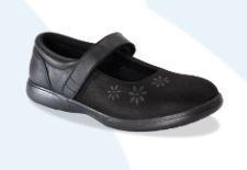 Zapato Diabetico Mujer Edie Lycra Velcro Negro WIDE
